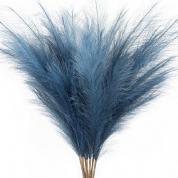 blue color faux pampas grass